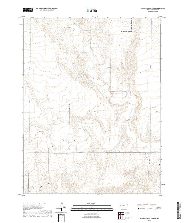 West of Russell Springs, KS — USGS 7.5-minute topo (2022)