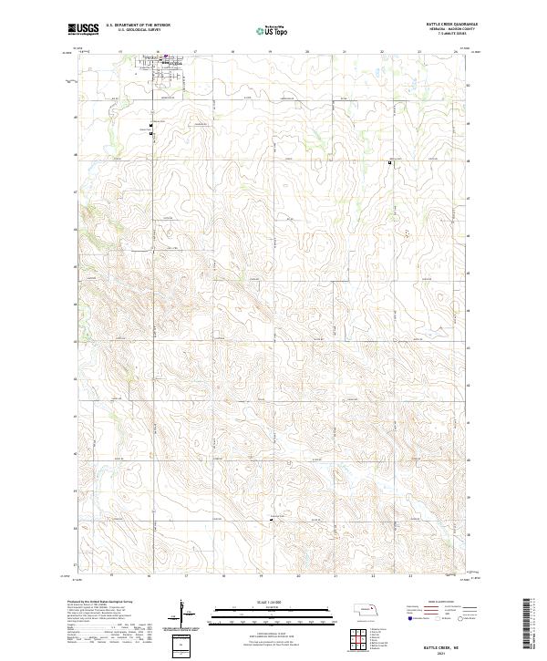 Battle Creek, NE — USGS 7.5-minute topo (2021)
