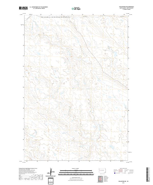 Volunteer NE, SD — USGS 7.5-minute topo (2021)