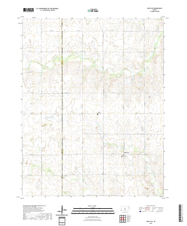 Saint Leo, KS — USGS 7.5-minute topo (2022)