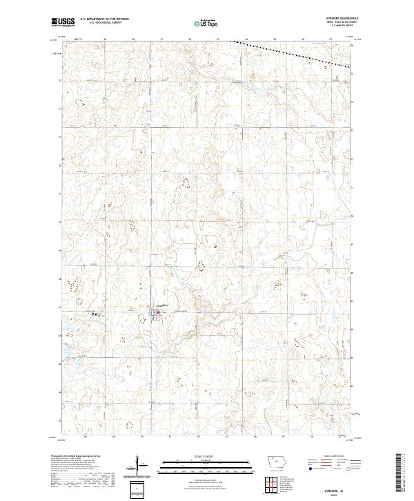 Ayrshire, IA — USGS 7.5-minute topo (2022)