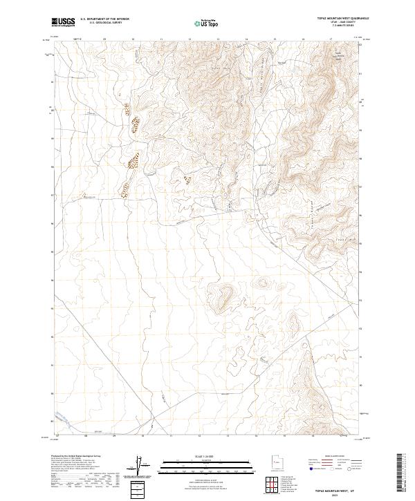 Topaz Mountain West, UT — USGS 7.5-minute topo (2023)