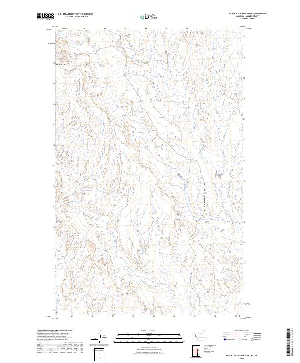 Black Calf Reservoir, MT-SK — USGS 7.5-minute topo (2024)