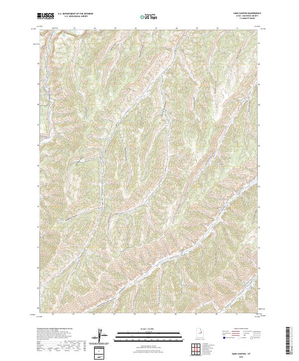 Sams Canyon, UT — USGS 7.5-minute topo (2023)