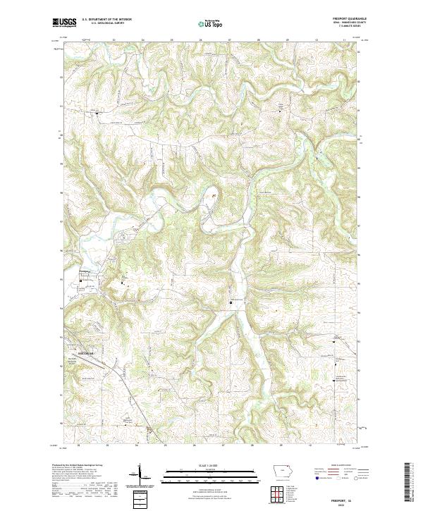 Freeport, IA — USGS 7.5-minute topo (2022)