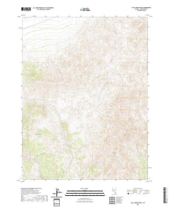 Hall Creek South, NV — USGS 7.5-minute topo (2021)