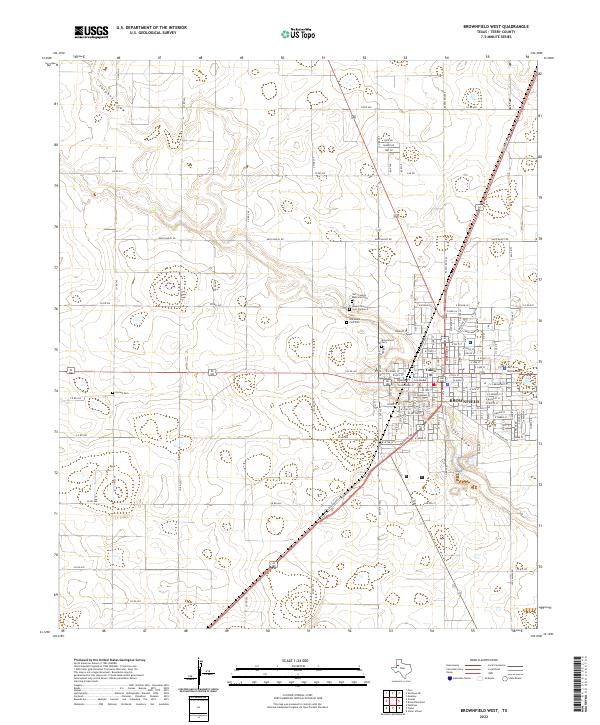 Brownfield West, TX — USGS 7.5-minute topo (2022)