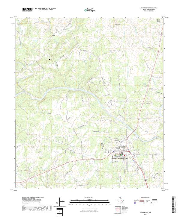 Johnson City, TX — USGS 7.5-minute topo (2022)