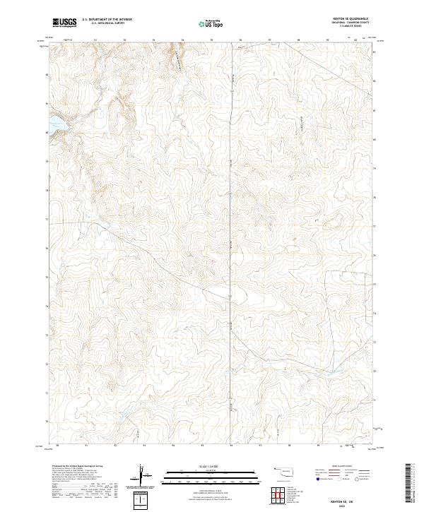 Kenton SE, OK — USGS 7.5-minute topo (2022)