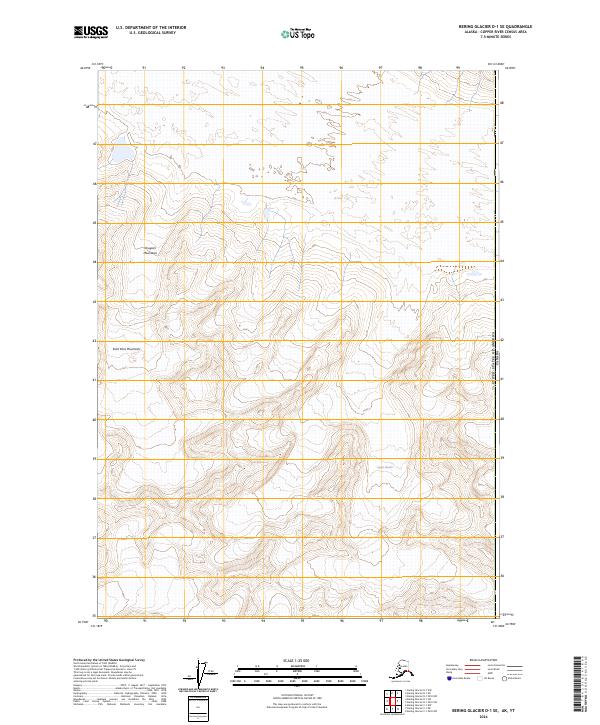 Bering Glacier D-1 SE, AK-YT — USGS 7.5-minute topo (2024)