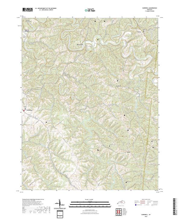 Cardwell, KY — USGS 7.5-minute topo (2022)