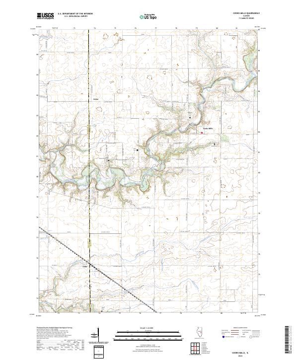 Cooks Mills, IL — USGS 7.5-minute topo (2024)