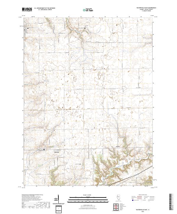 Waynesville East, IL — USGS 7.5-minute topo (2024)