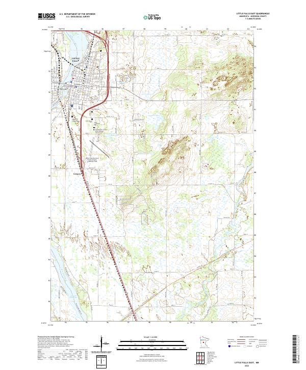 Little Falls East, MN — USGS 7.5-minute topo (2022)