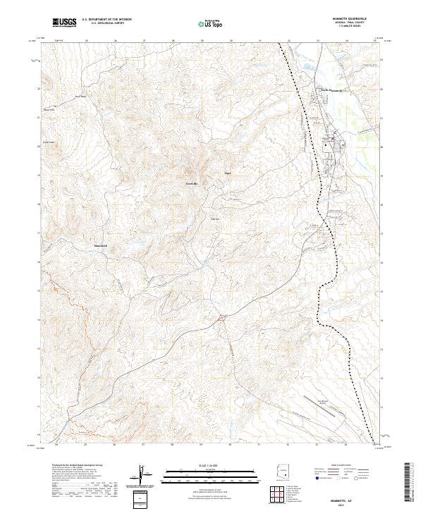 Mammoth, AZ — USGS 7.5-minute topo (2021)
