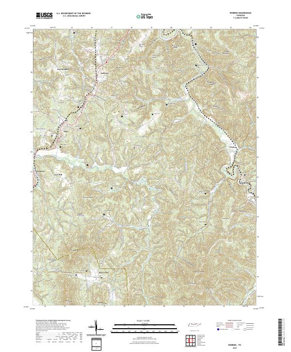 Robbins, TN — USGS 7.5-minute topo (2022)