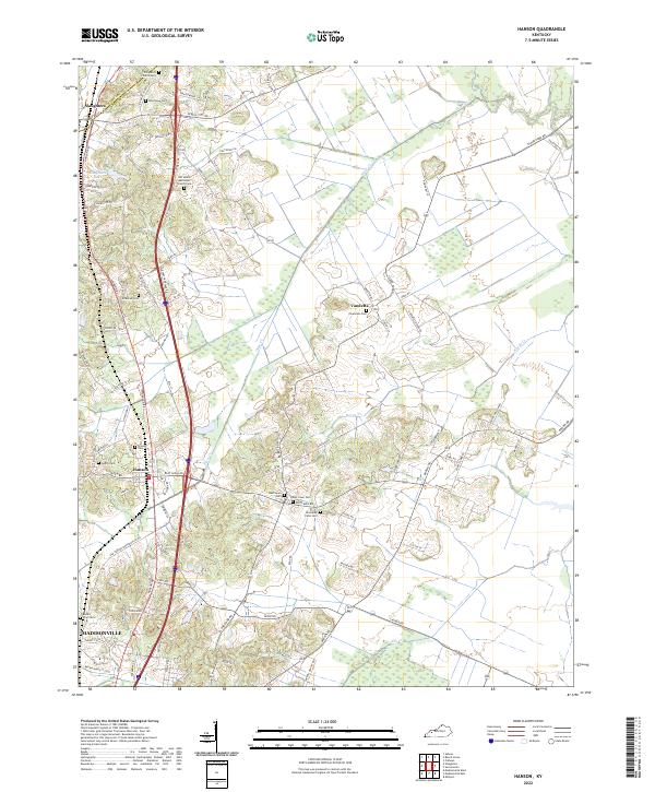 Hanson, KY — USGS 7.5-minute topo (2022)