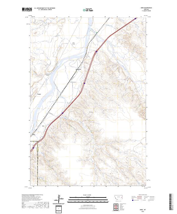 Zero, MT — USGS 7.5-minute topo (2024)