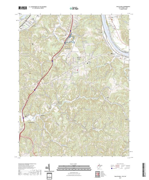 Valley Mills, WV-OH — USGS 7.5-minute topo (2023)