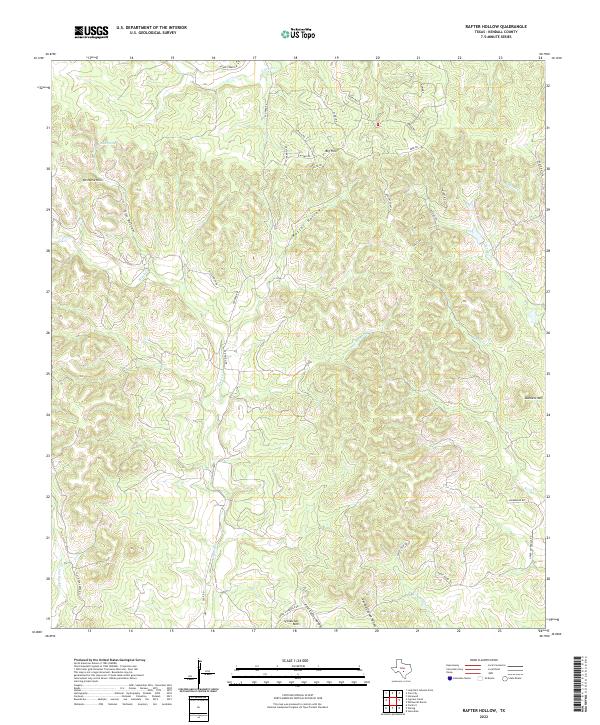 Rafter Hollow, TX — USGS 7.5-minute topo (2022)