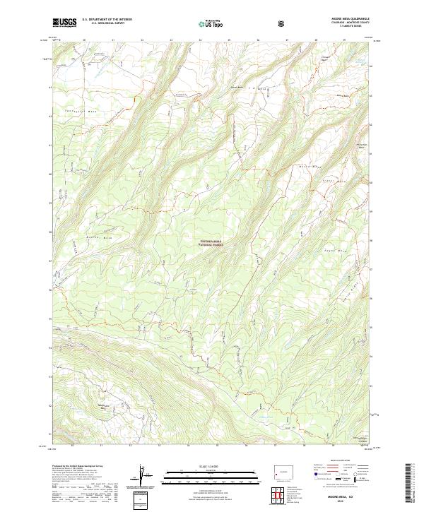 Moore Mesa, CO — USGS 7.5-minute topo (2022)