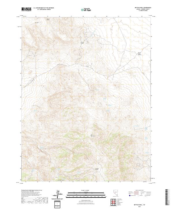 Bettles Well, NV — USGS 7.5-minute topo (2021)