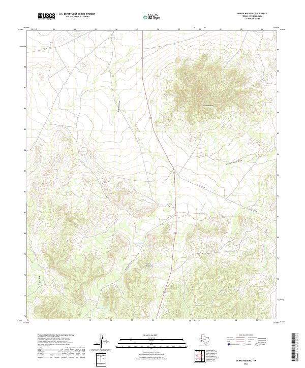 Sierra Madera, TX — USGS 7.5-minute topo (2022)