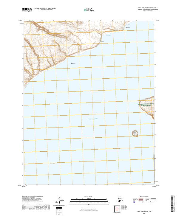 Unalaska A-6 SW, AK — USGS 7.5-minute topo (2021)