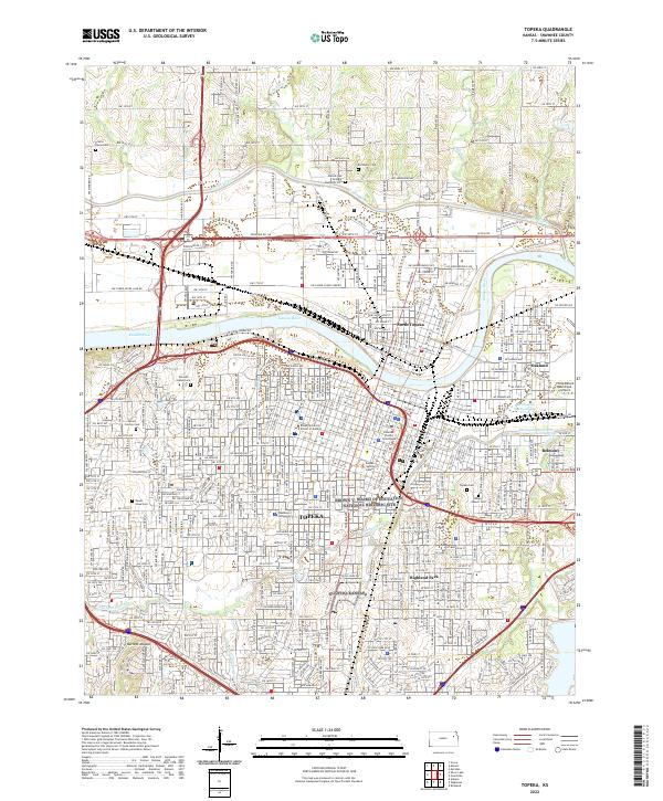 Topeka, KS — USGS 7.5-minute topo (2022)