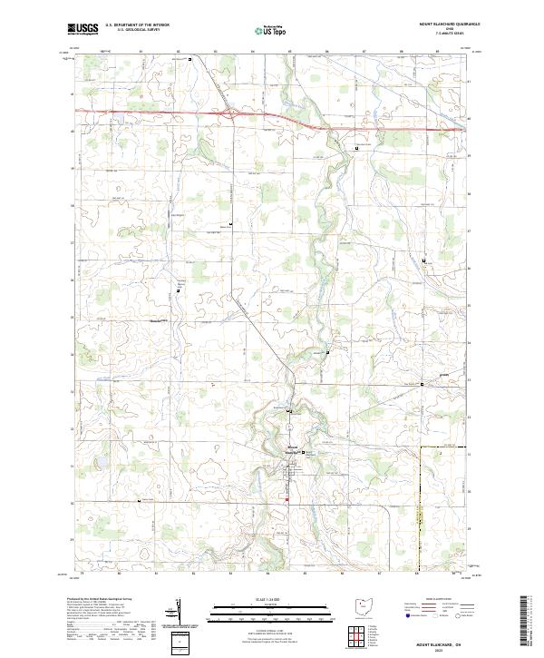 Mount Blanchard, OH — USGS 7.5-minute topo (2023)