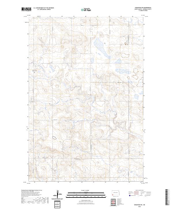 Scranton SW, ND — USGS 7.5-minute topo (2024)
