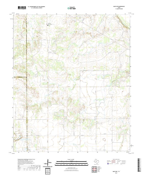 Miles NW, TX — USGS 7.5-minute topo (2022)