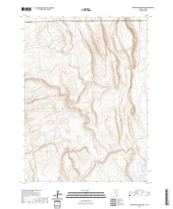 Groundhog Reservoir, NV-ID — USGS 7.5-minute topo (2021)