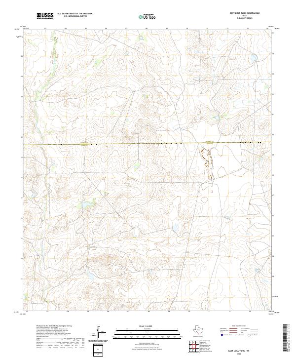 East Losa Tank, TX — USGS 7.5-minute topo (2022)