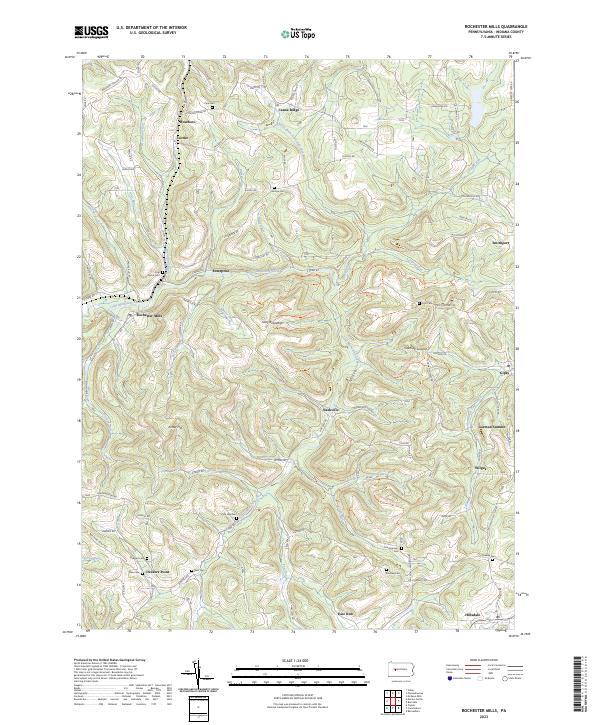 Rochester Mills, PA — USGS 7.5-minute topo (2023)