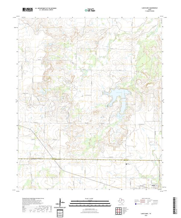 Lake Olney, TX — USGS 7.5-minute topo (2022)
