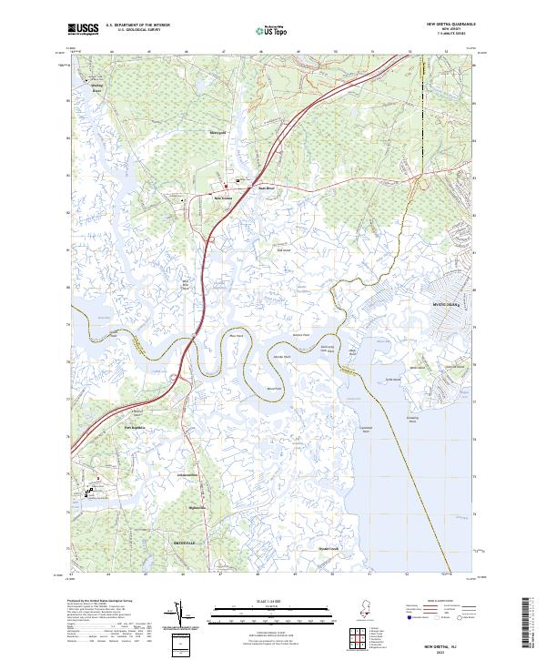 New Gretna, NJ — USGS 7.5-minute topo (2023)