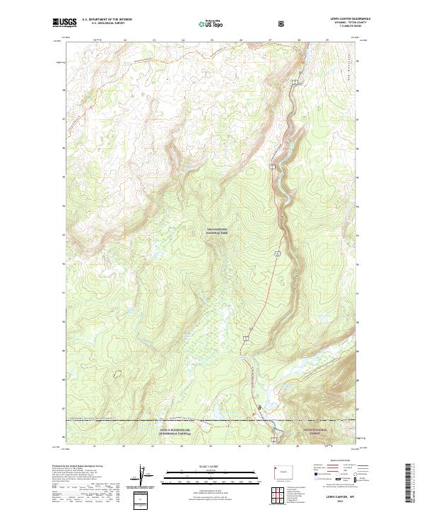Lewis Canyon, WY — USGS 7.5-minute topo (2021)