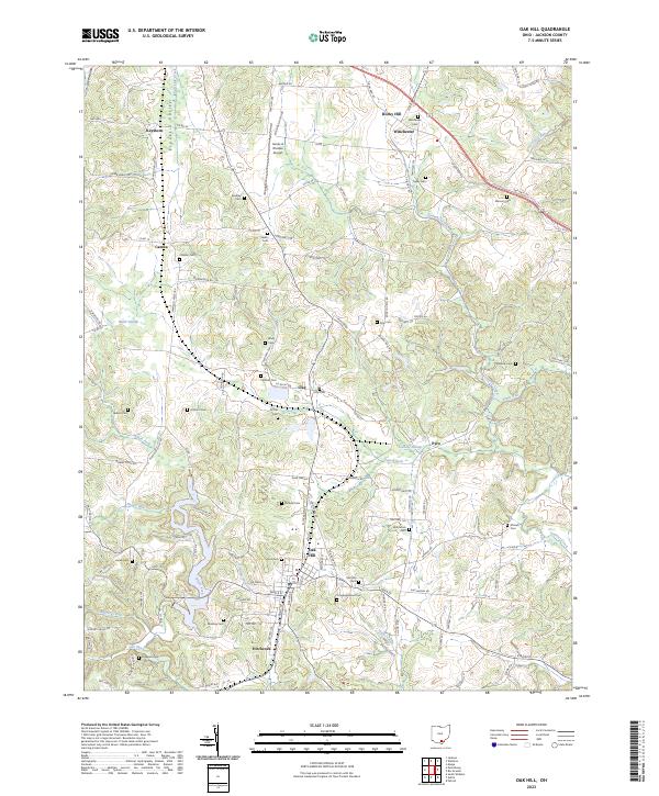 Oak Hill, OH — USGS 7.5-minute topo (2023)