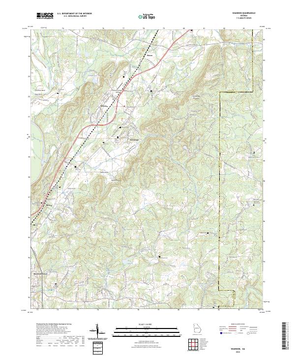Shannon, GA — USGS 7.5-minute topo (2024)