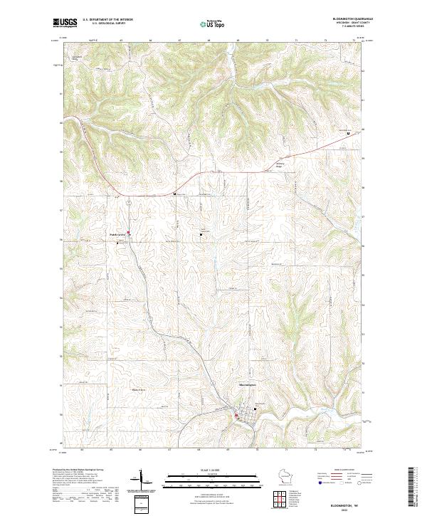 Bloomington, WI — USGS 7.5-minute topo (2022)