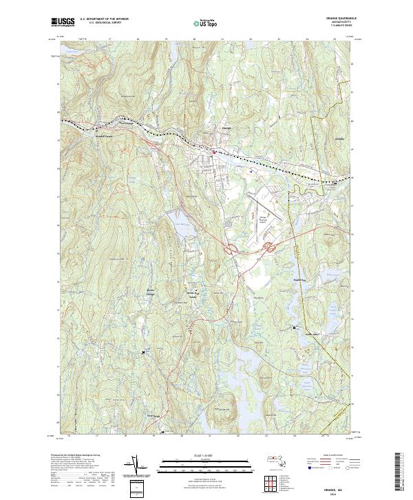 Orange, MA — USGS 7.5-minute topo (2024)