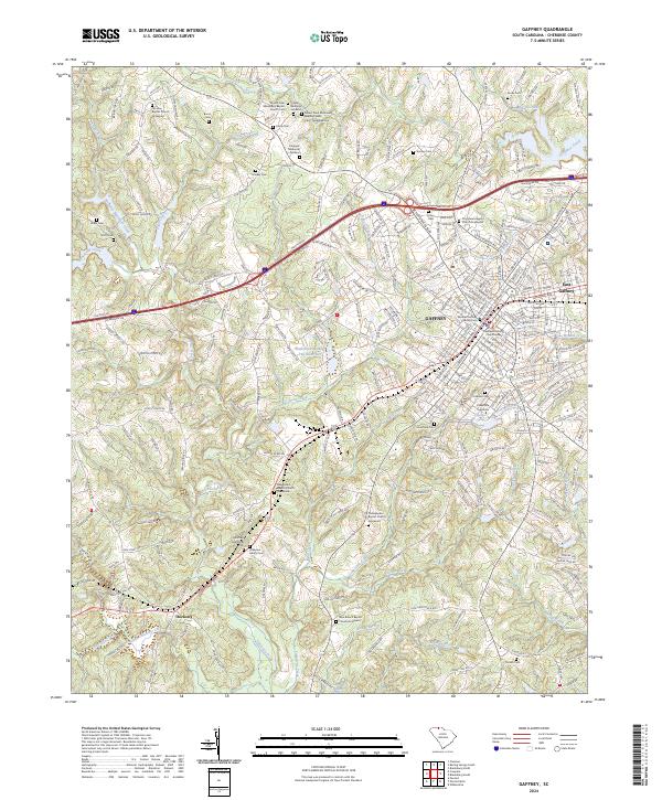 Gaffney, SC — USGS 7.5-minute topo (2024)