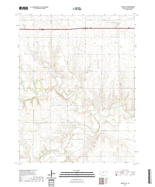 Russell SW, KS — USGS 7.5-minute topo (2022)