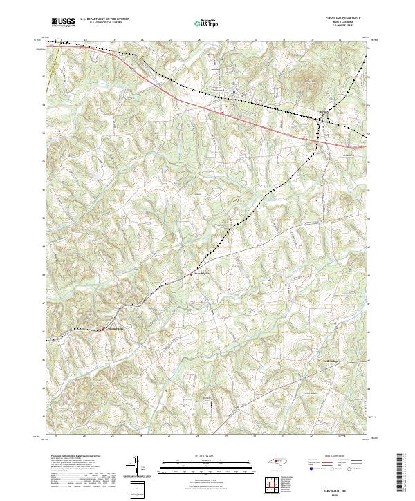 Cleveland, NC — USGS 7.5-minute topo (2022)