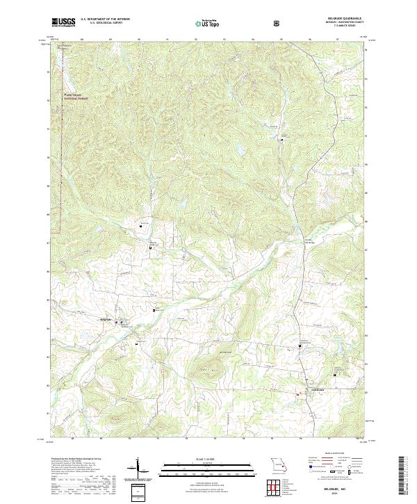 Belgrade, MO — USGS 7.5-minute topo (2021)