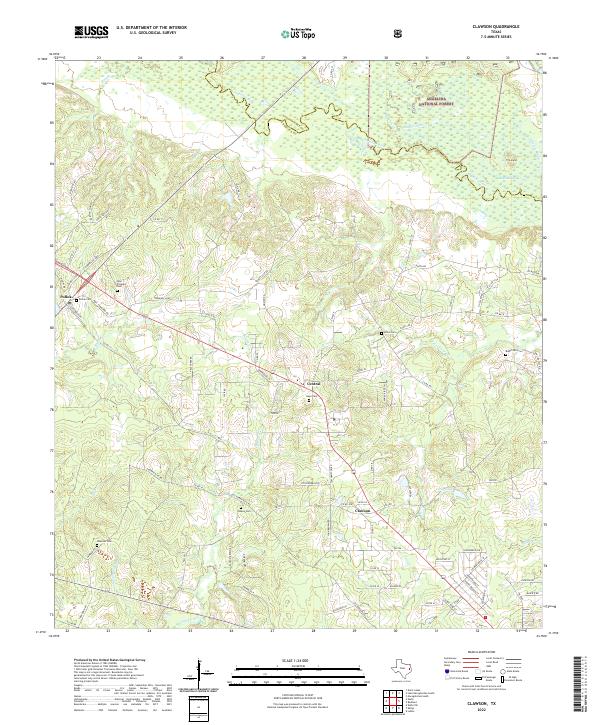 Clawson, TX — USGS 7.5-minute topo (2022)