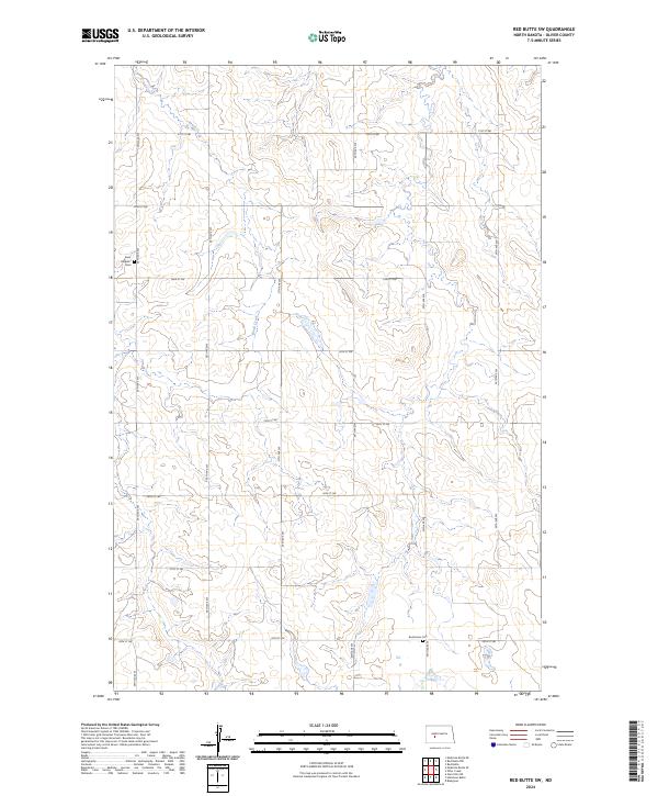 Red Butte SW, ND — USGS 7.5-minute topo (2024)