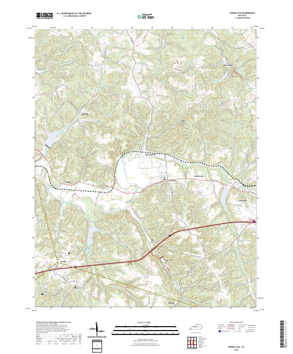 Spring Lick, KY — USGS 7.5-minute topo (2022)