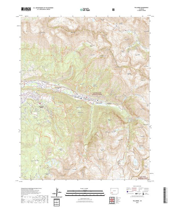 Telluride, CO — USGS 7.5-minute topo (2022)
